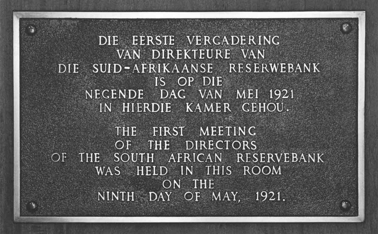 The SARB held its first annual general meeting in May 1921.