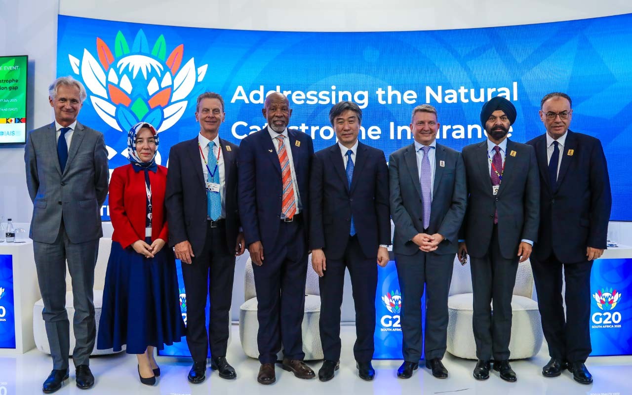 Panel members of the G20 side event looking at the natural catastrophe insurance protection gap.