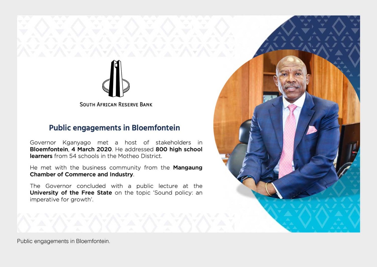 Public engagements in Bloemfontein
