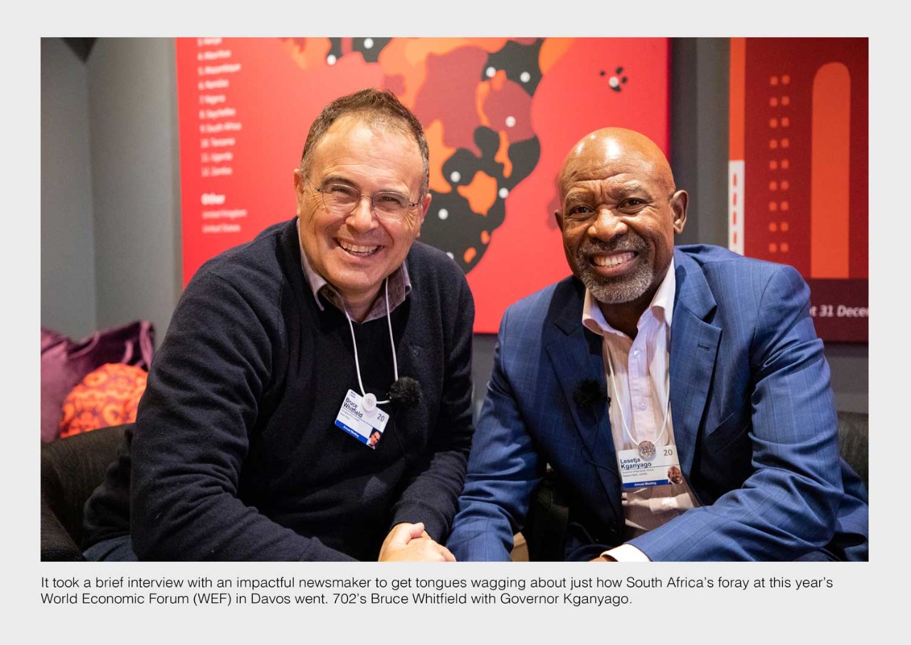 702’s Bruce Whitfield with Governor Kganyago at 2020 WEF