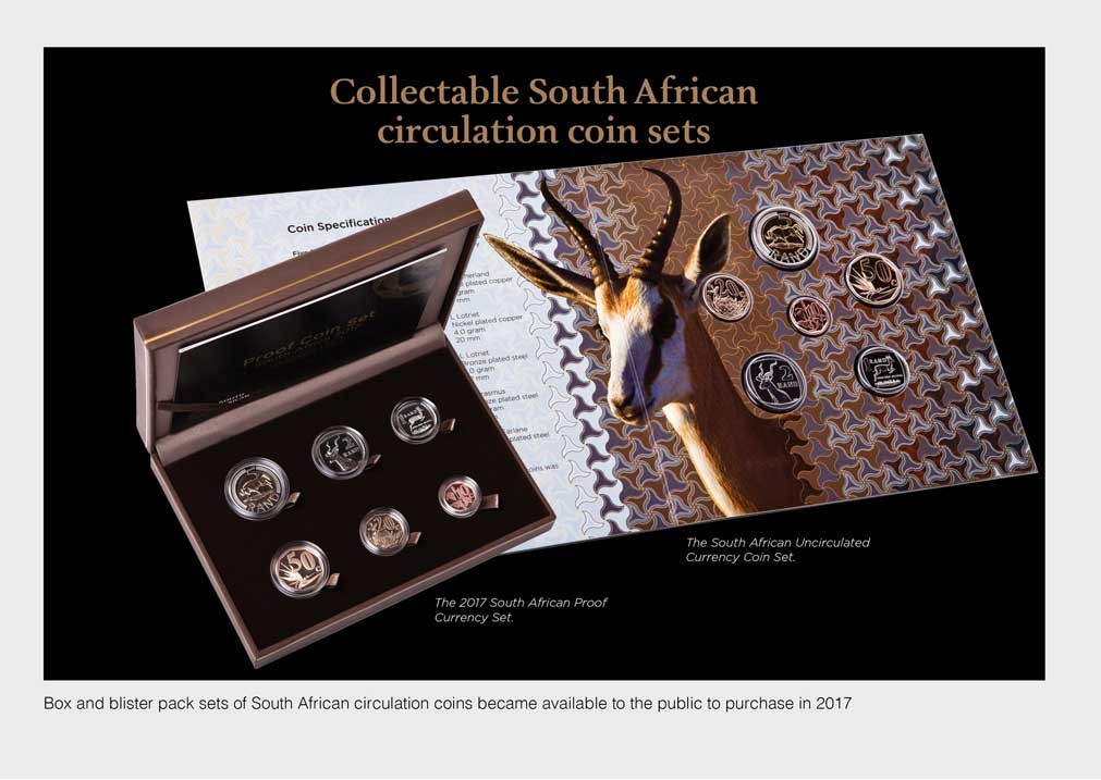 Box and blister pack sets of South African circulation coins became available to the public to purchase in 2017