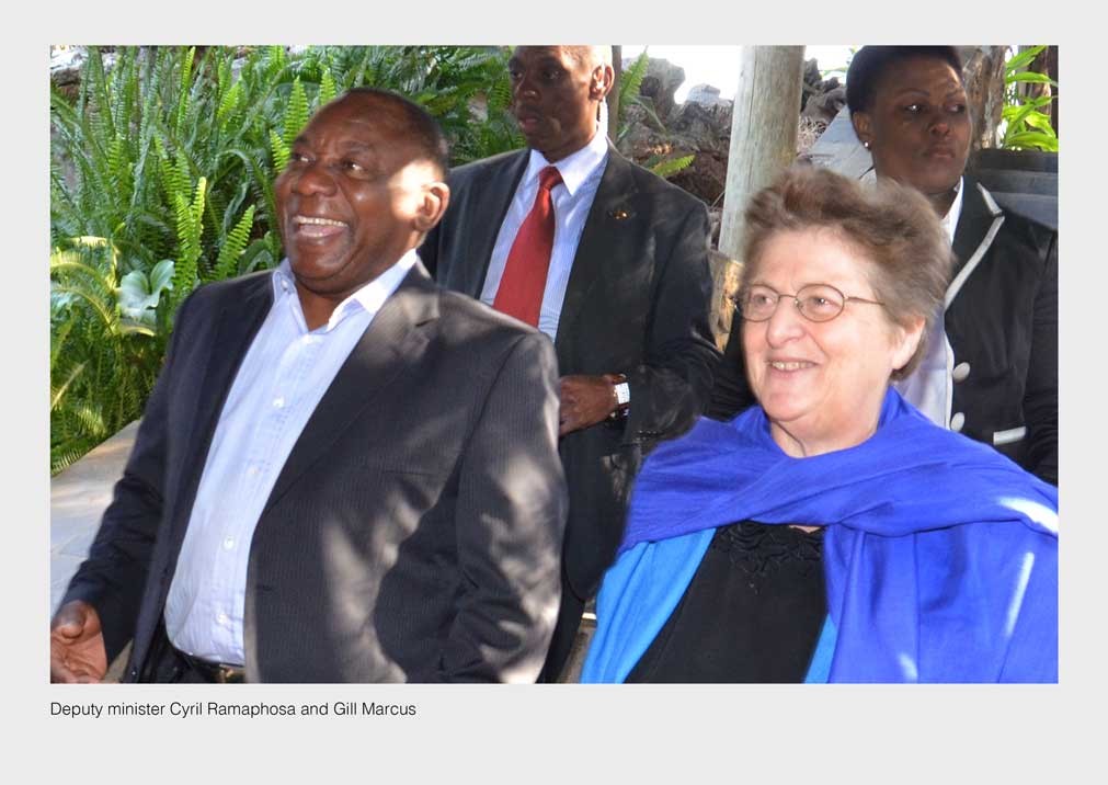 Deputy minister Cyril Ramaphosa and Gill Marcus