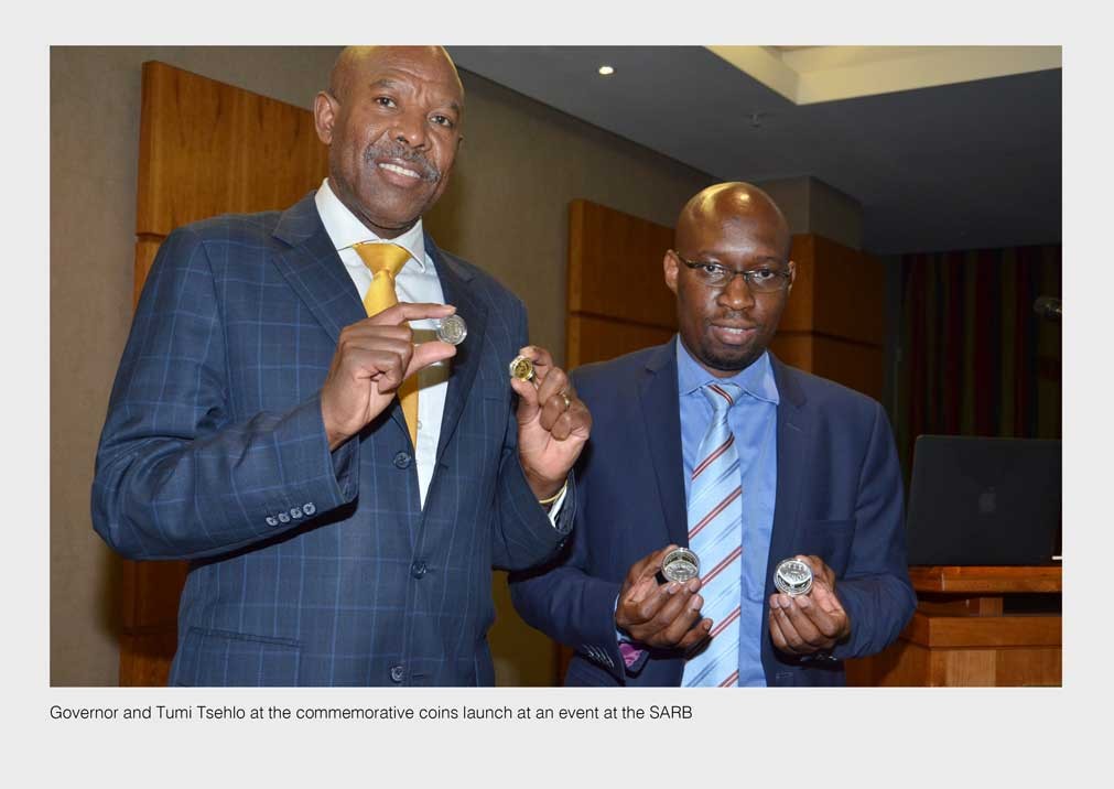 The commemorative coins where launched at an event at the SARB