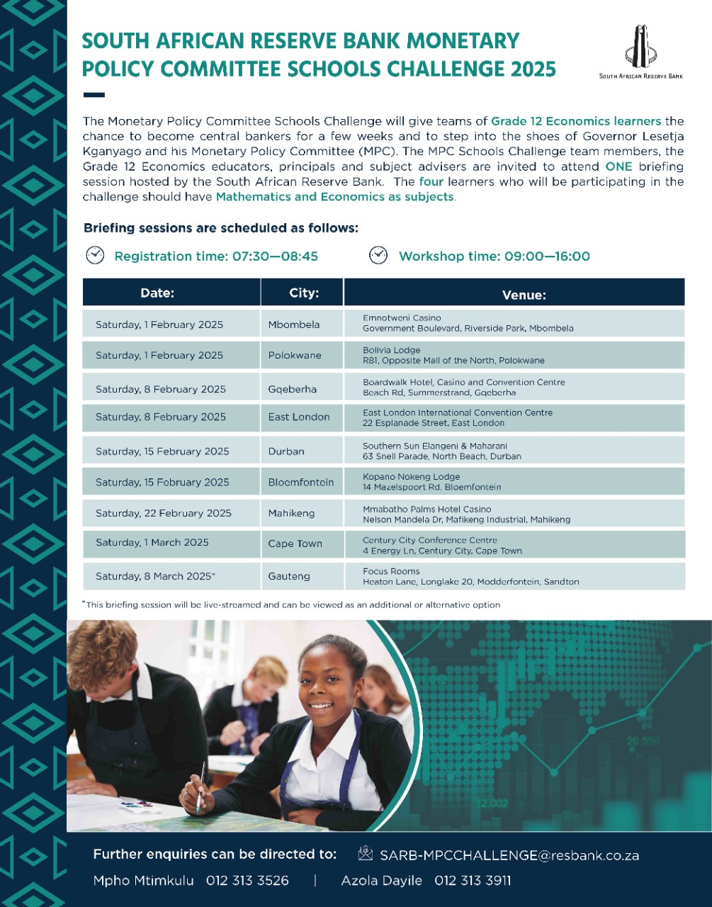 Invitation to participate in the 2025 Monetary Policy Committee Schools Challenge.