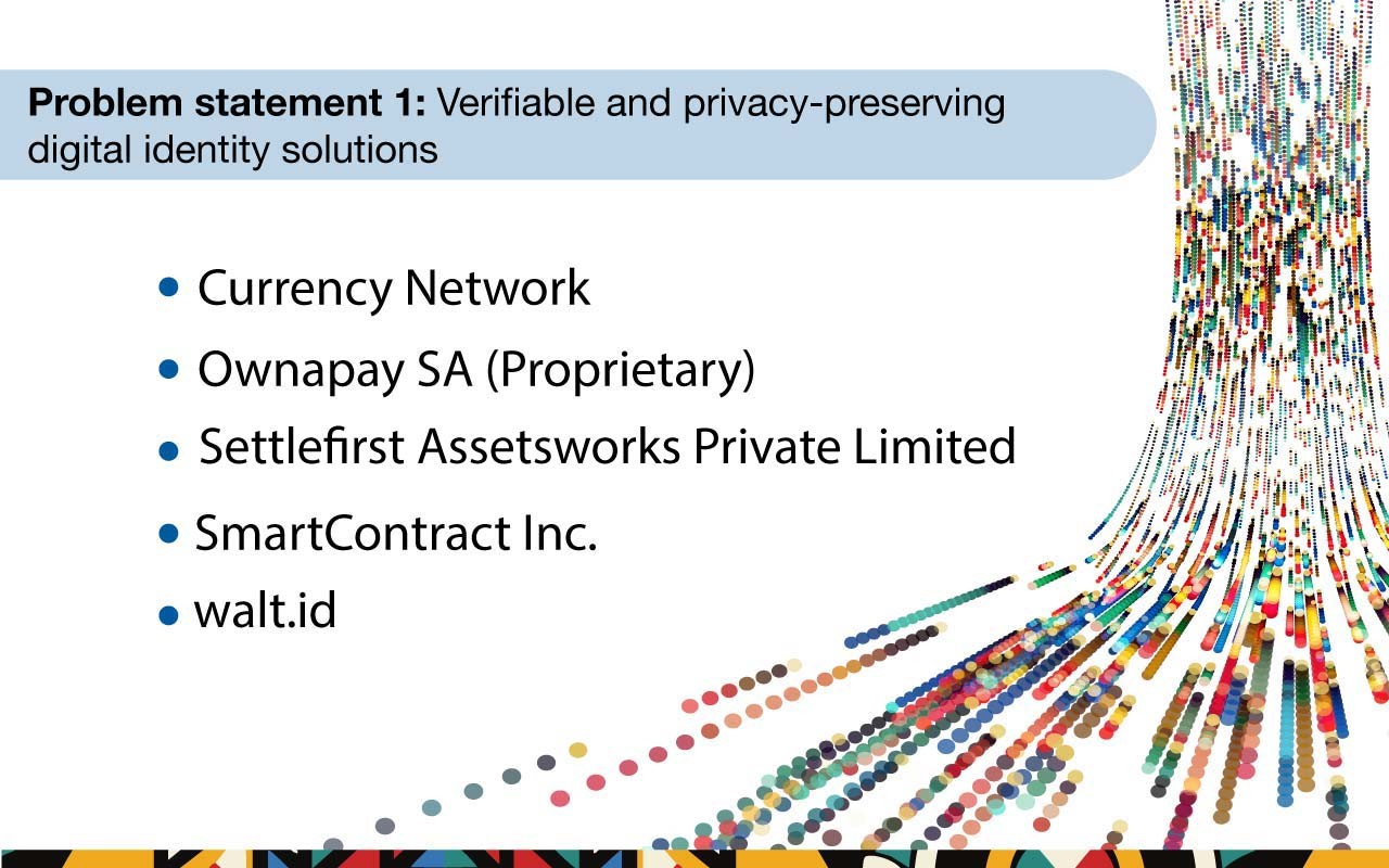 Shortlisted candidates for the G20 TechSprint for problem statement 1.